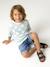 T-shirt met korte mouwen blauwgroen+wit - vertbaudet enfant 