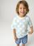 T-shirt met korte mouwen blauwgroen+wit - vertbaudet enfant 