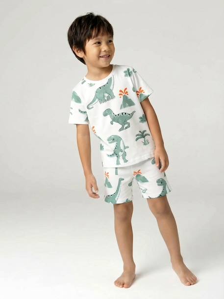 Set van 2 pyjamashorts voor jongens met dinosaurusprint saliegroen - vertbaudet enfant 