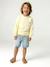 Sweater met ronde hals en lange mouwen blauwgroen+lichtgeel+mango - vertbaudet enfant 