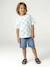 T-shirt met korte mouwen blauwgroen+wit - vertbaudet enfant 