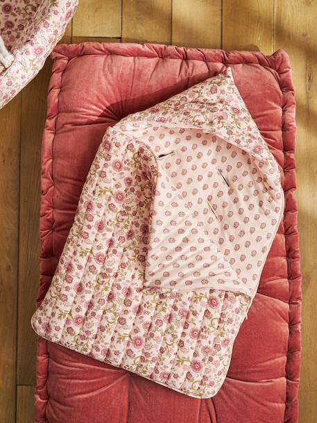Engelennest KLEINE DINO van hydrofiel doek beige, bedrukt+grijsblauw+ijsblauw+print grenier+roze, bedrukt+vanille+wit - vertbaudet enfant 