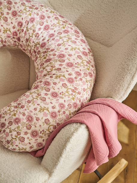Hoes voor borstvoedingskussen beige, bedrukt+Bloemenprint+roze, bedrukt - vertbaudet enfant 