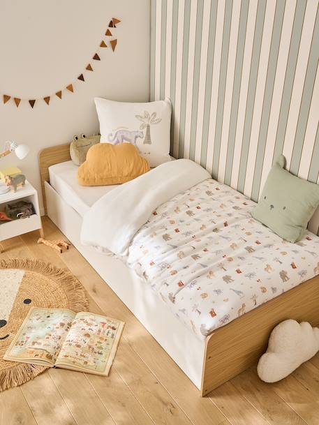 Kinderbed met opbergkoffer hout 90x190cm wit - vertbaudet enfant 