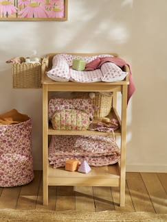 -Houten luiertafel met 2 schappen