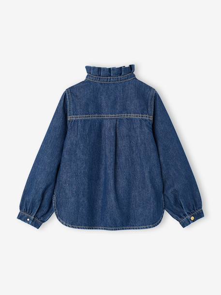 Blouse voor meisjes in jeans familie capsule double stone - vertbaudet enfant 