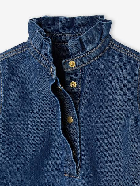 Blouse voor meisjes in jeans familie capsule double stone - vertbaudet enfant 