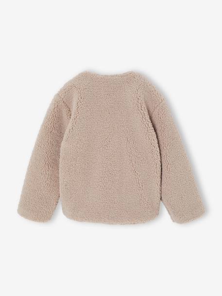 Sherpajas met luipaardvoering, capsulecollectie moeder-dochter ENVIE DE FRAISE taupe - vertbaudet enfant 