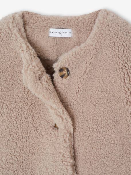Sherpajas met luipaardvoering, capsulecollectie moeder-dochter ENVIE DE FRAISE taupe - vertbaudet enfant 