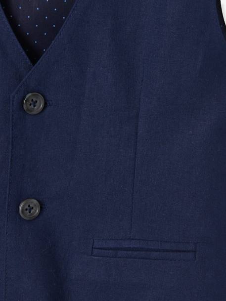 Mouwloos feestelijk jasje voor jongens katoen/linnen beige+blauw+donker marineblauw+lichtbeige+saliegroen - vertbaudet enfant 