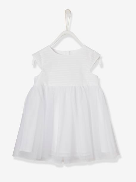 Feestelijke jurk met tule voor baby wit - vertbaudet enfant 