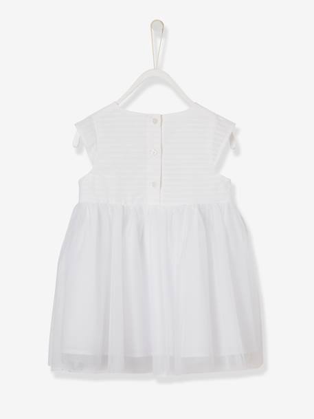 Feestelijke jurk met tule voor baby wit - vertbaudet enfant 