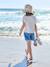 T-shirt meisjes met geborduurde details ecru+kaki+koraal - vertbaudet enfant 
