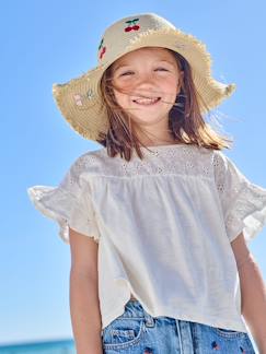 -T-shirt meisjes met geborduurde details