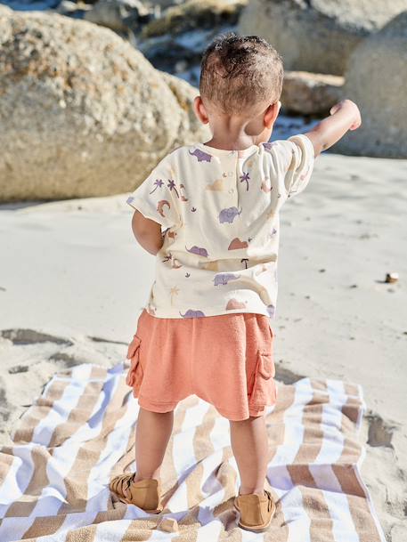T-shirt baby jongen met print vanille - vertbaudet enfant 