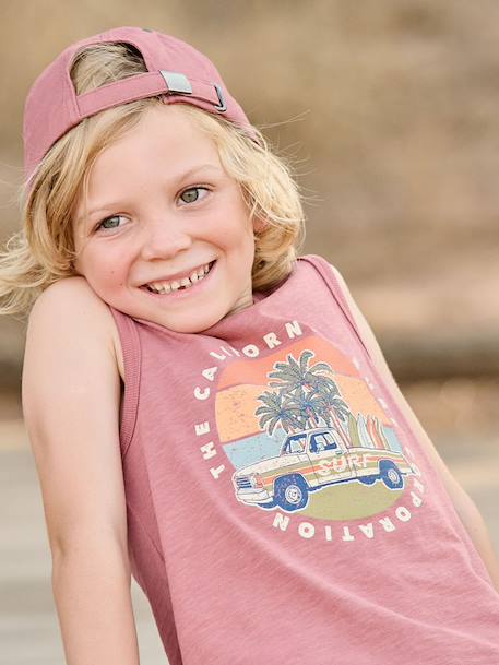 Bedrukt hemdje 'California' ecru+rozenhout - vertbaudet enfant 