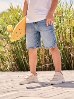 -Bermuda in denim voor jongens met verstelbare taille