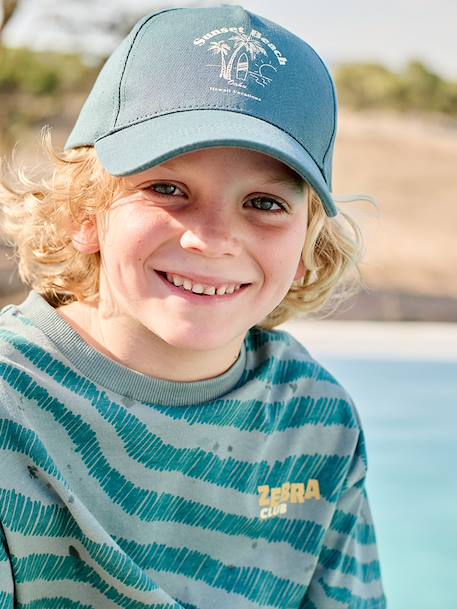 T-shirt zebra korte mouwen jongen petrolblauw - vertbaudet enfant 