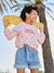Paperbag meisjesshort van licht denim lichtblauw - vertbaudet enfant 