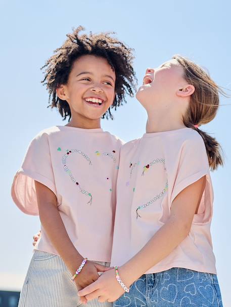 Set T-shirt en armbanden beste vrienden lila - vertbaudet enfant 