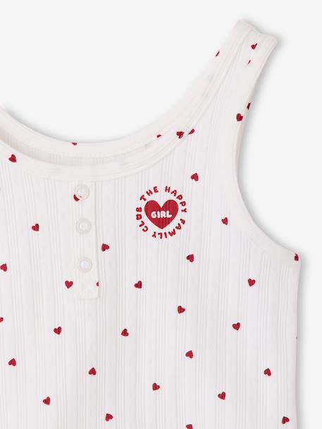 Meisjes pyjamashort top met bretels katoen ecru - vertbaudet enfant 