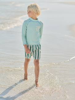 -T-shirt anti-UV jongens lange mouwen Surf