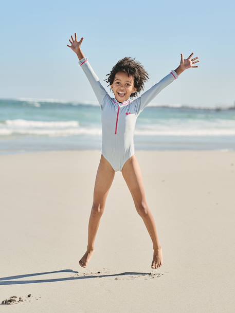Anti-uv badpak voor meisjes blauwgroen - vertbaudet enfant 