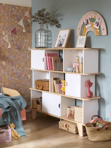 Bibliotheekplank LINE SEVENTIES wit+WIT - HOUT - vertbaudet enfant 