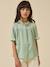 Blouse voor meisjes van gaas - biologisch katoen CYRILLUS saliegroen - vertbaudet enfant 