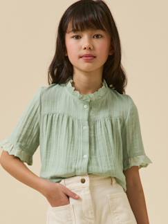 Blouse voor meisjes van gaas - biologisch katoen CYRILLUS  - vertbaudet enfant