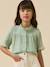 Blouse voor meisjes van gaas - biologisch katoen CYRILLUS saliegroen - vertbaudet enfant 