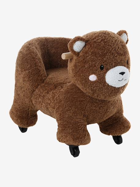 Houten dier op wielen FSCÂ® bruin+chocoladebruin+rozen+wit - vertbaudet enfant 