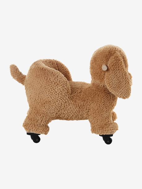 Houten dier op wielen FSCÂ® bruin+chocoladebruin+rozen+wit - vertbaudet enfant 