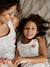 Meisjes pyjamashort top met bretels katoen ecru - vertbaudet enfant 
