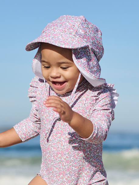 UV-werende pet voor babymeisjes ecru - vertbaudet enfant 