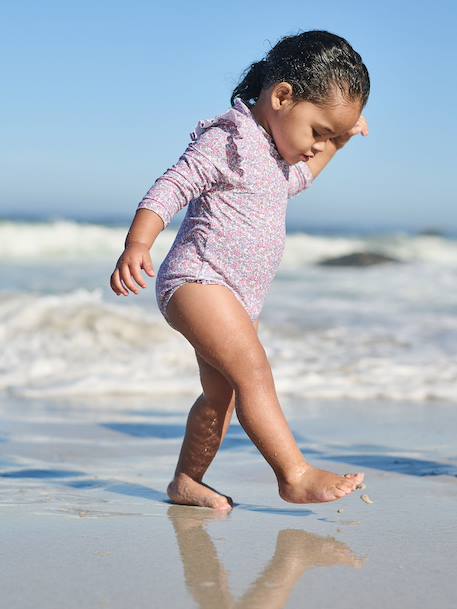 Badpak met lange mouwen en UV-bescherming ecru - vertbaudet enfant 