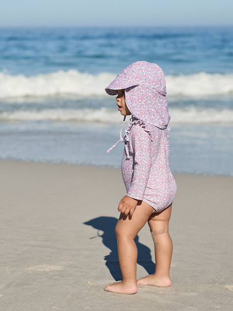 UV-werende pet voor babymeisjes ecru - vertbaudet enfant 