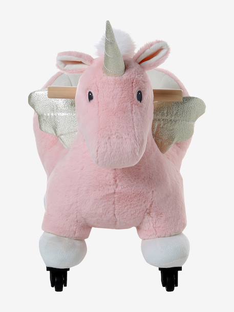 Houten dier op wielen FSCÂ® bruin+chocoladebruin+rozen+wit - vertbaudet enfant 