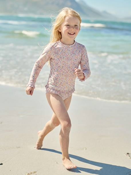 Anti-UV bikini voor meisjes lichtroze - vertbaudet enfant 