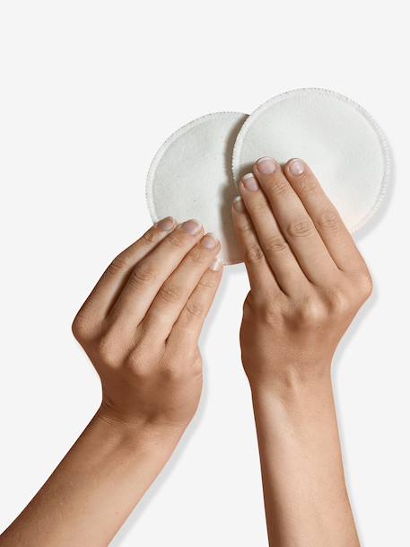 Set  van 6 katoenen pads voor het geven van borstvoeding CARRIWELL Wit+ZWART - vertbaudet enfant 