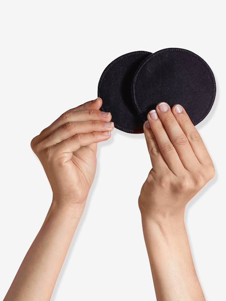 Set  van 6 katoenen pads voor het geven van borstvoeding CARRIWELL Wit+ZWART - vertbaudet enfant 