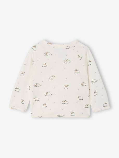 Newborn wikkelshirt met lange mouwen cappuccino+ecru+saliegroen - vertbaudet enfant 