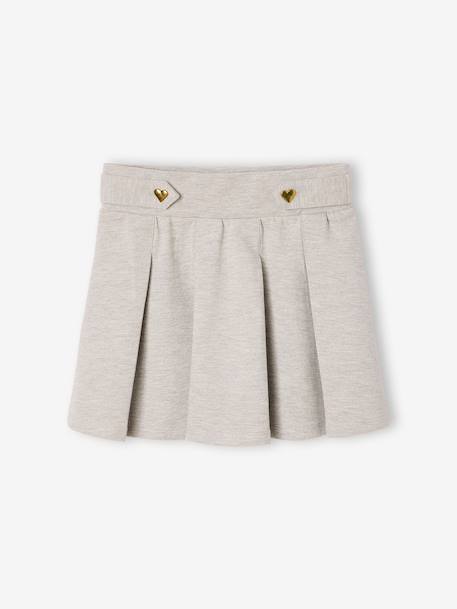 Geplooide rok van piqué breisel voor meisjes gemêleerd grijs+marineblauw - vertbaudet enfant 