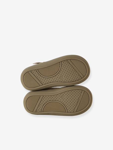 Zacht lederen sandalen voor baby's die kruipen goud+rozen - vertbaudet enfant 