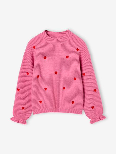 Meisjestrui met hartjes ecru+marineblauw+rozen - vertbaudet enfant 