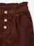 Fluwelen short met paperbag-vorm meisjes chocoladebruin+grijs+groenblauw+kameel+kaneel+zachtpaars - vertbaudet enfant 