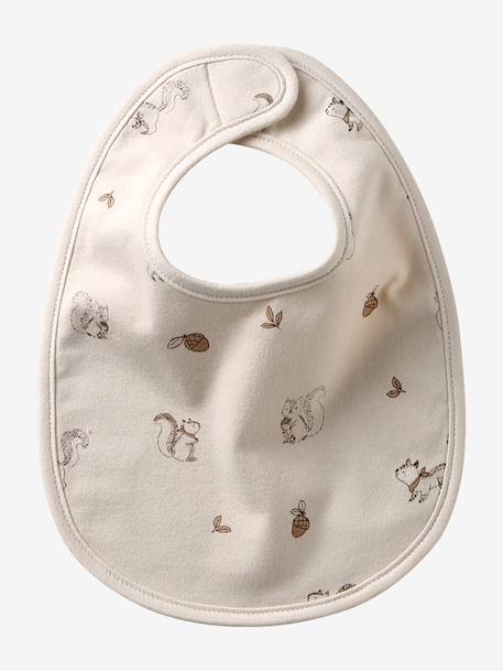 Set van 7 babyslabbetjes beige, bedrukt+blauwgroen+Egel+jungle wit+lichtroze+touw - vertbaudet enfant 