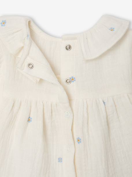 Babyblouse met lange mouwen ecru - vertbaudet enfant 