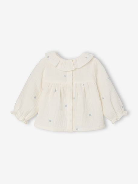 Babyblouse met lange mouwen ecru - vertbaudet enfant 