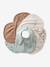 Set van 7 babyslabbetjes beige, bedrukt+blauwgroen+Egel+jungle wit+lichtroze+touw - vertbaudet enfant 